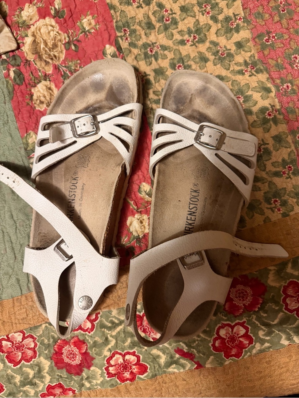 Birkenstock White Strappy Leather Women's Sandals